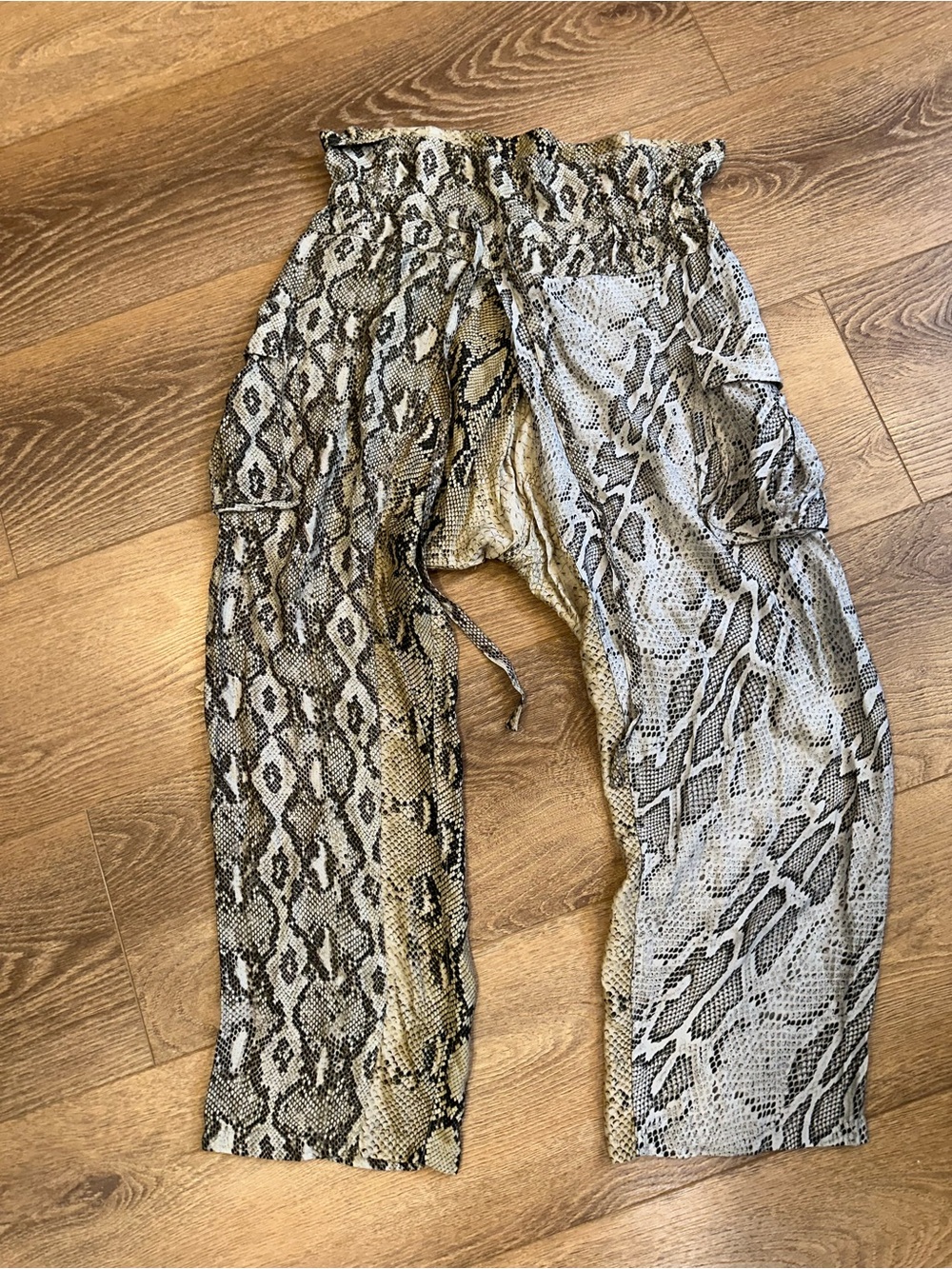 Zara Tri-Colour Snake Print Harem Pants - M